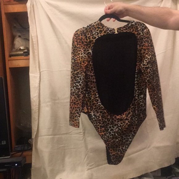 (3X) Cynthia Rowley Bodysuit/bathingsuit animal print long sleeves stretch - Picture 10 of 10